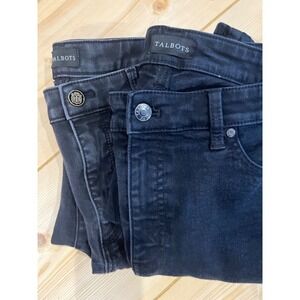 Talbots Slim Ankle Jeans lot Womens 12 Black High Rise Stretch Denim Five Pocket